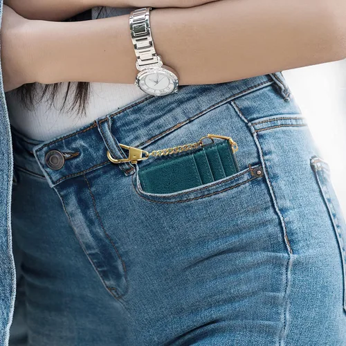 Vista 63 de SEAVILIA Tarjetero llavero cartera para mujer con ventana de identificación RFID monedero regalo abeja delgada minimalista pequeña cartera