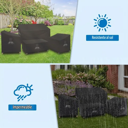 Vista 6 de SIRUITON - Funda impermeable para muebles de exterior, 4 piezas