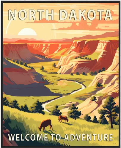 Vista 24 de Póster artístico de Alaska, decoración artística de paisaje retro de Estados Unidos, pintura de montaña y paisaje de aventura para dormitorio, sala