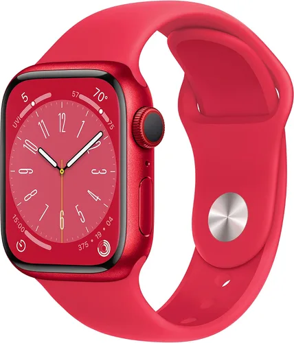 Vista 15 de Apple Watch Series 8 [GPS + Cellular 45mm] Reloj inteligente con caja de aluminio ROJA (PRODUCTO)RED con correa deportiva ROJA (PRODUCTO)RED-S/M.