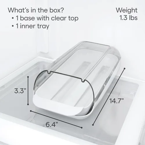 Vista 4 de YouCopia FridgeView - Soporte rodante para huevos, organizador de huevos apilable sin BPA con bandeja extraíble para almacenamiento