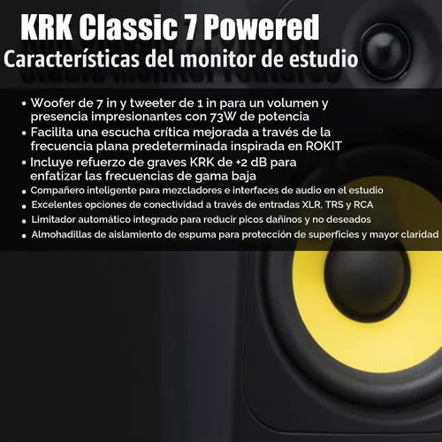 Vista 4 de KRK Monitor de estudio profesional bidireccional clásico de 7 vías