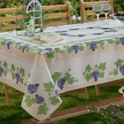 Vista 7 de Home Bargains Plus Mantel cuadrado de tela, 52 x 52 pulgadas, vino de Burdeos Provenza, para interiores y exteriores, resistente a las manchas y al