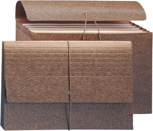 Vista 6 de Smead Partition Expanding File Wallet, Flap and Cord Closure, 6 Pockets, 5-1/4" Expansion, Tear Resistant Gusset, Letter, Redrope, 10 per Box