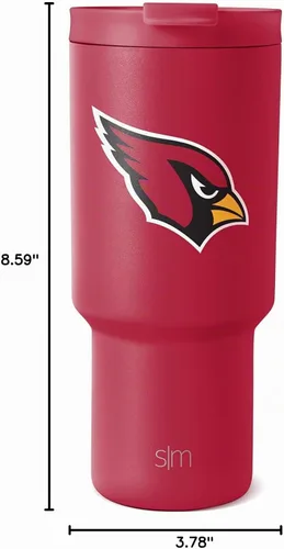 Vista 7 de Simple Modern, Colección Trek - Vaso térmico de acero inoxidable de 30 oz con tapa abatible y pajillas con licencia oficial de la NFL, regalos