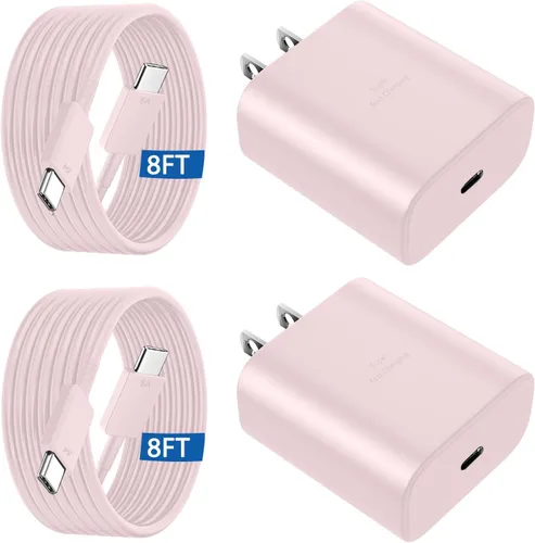 Vista 13 de Cargador USB C súper rápido de 45 W, cargador tipo C, bloque de carga rápida para teléfono Android con cable de carga tipo C de 3 pies para Samsung