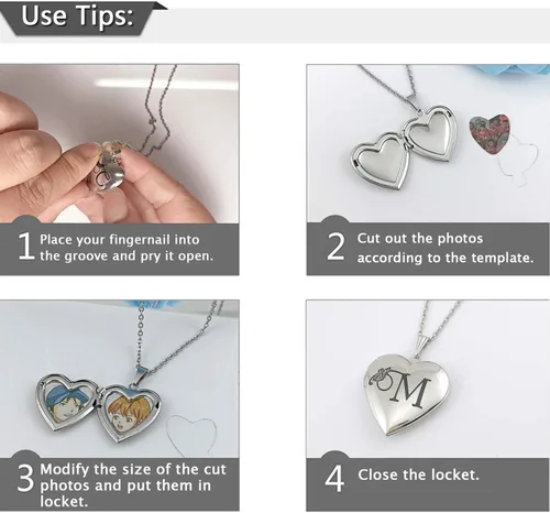 Vista 6 de MUERDOU Collar con medallón de mariposa que sostiene fotos, letra inicial del alfabeto en forma de corazón, foto con medallón de memoria, Esmalte