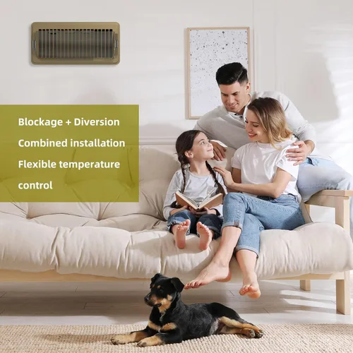 Vista 13 de Deflectores de ventilación para el hogar, deflectores de calor para registros de piso, deflector magnético ajustable de 10" a 14" pulgadas