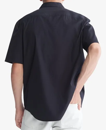 Vista 2 de Calvin Klein Camisa fácil de manga corta con botones y bolsillo sólido para hombre