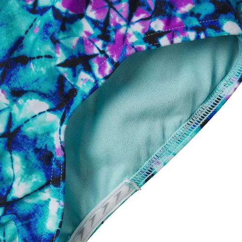 Vista 3 de Speedo Bañador de una pieza con tirantes finos para niñas, Aguamarina profundapúrpura
