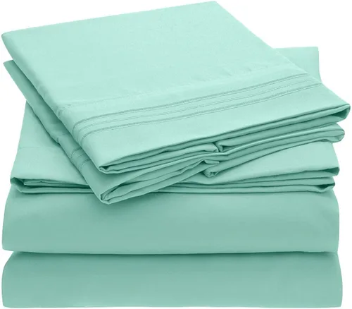 Vista 6 de Home Must Haves Juego de ropa de cama de lujo bordada de color liso 2000, extra suave, acogedor, bolsillo profundo de 12 pulgadas con fundas