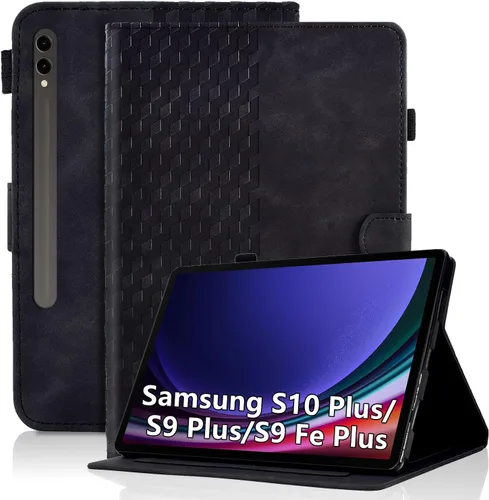 Vista 80 de Funda para Samsung Galaxy Tab S6 Lite 2024/2022/2020 de 10.4 pulgadas SM-P620/P625/P610/P613/P615/P619 de piel sintética, funda magnética con Negro