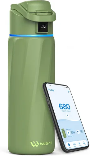 Vista 12 de BOOST - Botella de agua inteligente que te recuerda que debes beber, botella aislada al vacío de acero inoxidable sin BPA de 24 onzas, botella