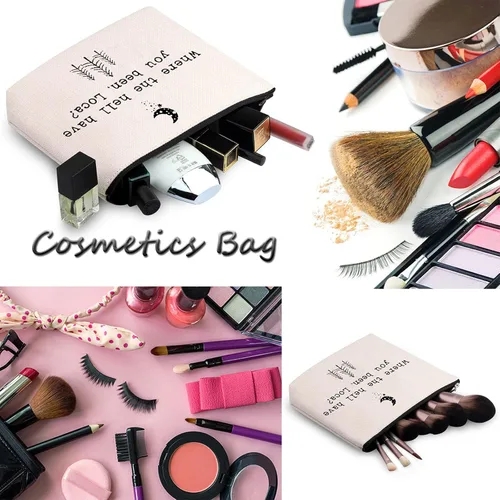 Vista 3 de WCGXKO Bolsa de maquillaje con cremallera inspirada en la película Where The Hell Have You Been Loca, Sido Loca