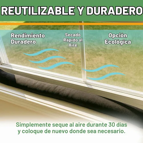 Vista 4 de Evelots Calcetín de serpiente absorbente de agua, barrera de agua reutilizable, absorbe 10 veces su peso, ideal para fugas y derrames de puertas