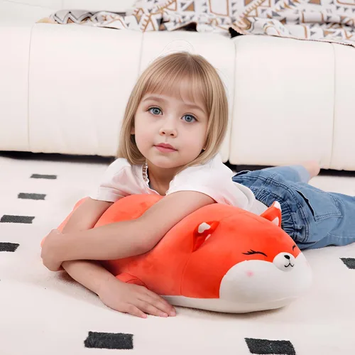 Vista 7 de FFxiong Peluche de zorro grande de 22 pulgadas, bonita almohada suave para el cuerpo, regalo para niños, niñas, niños, San Valentín, cumpleaños