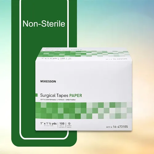 Vista 8 de McKesson Cintas quirúrgicas, no estériles, de papel, transpirable, 1 in x 1 1/2 yardas, 100 rollos, 1 paquete
