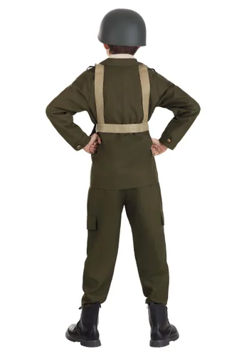 Vista 2 de Disfraz Deluxe de Soldado de la Segunda Guerra Mundial para Niños Multicolor