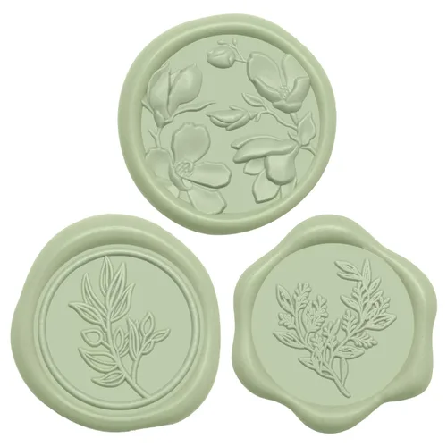 Vista 12 de UNIQOOO Adhesivos de Sello de Cera - (3 Diseños en 1 Paquete) Adhesivos de Sello para Sobre de Invitación de Boda, 60 Piezas Adhesivos