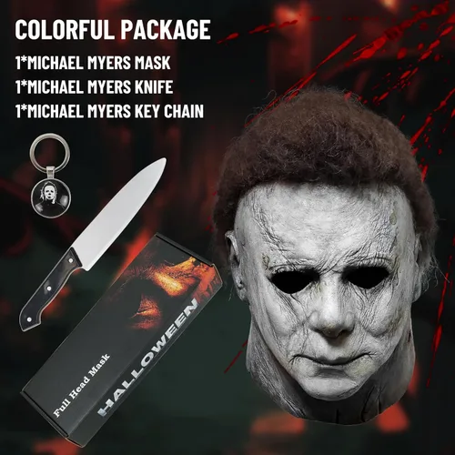Vista 3 de Lucasou Michael Myers Mask Original Adult Scary Mask Halloween Latex Mask For Cosplay Prom Michael Myers Costume