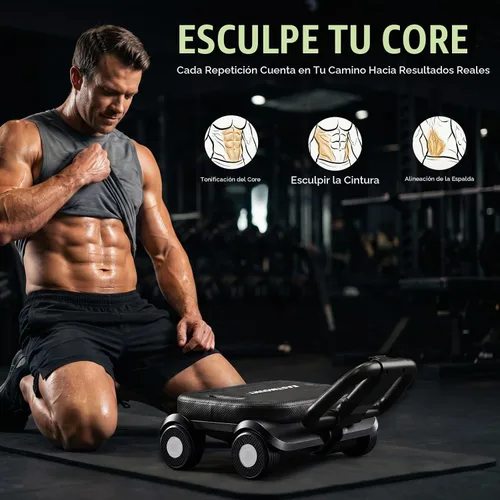 Vista 3 de EAST MOUNT Rueda de rodillo abdominal – Rodillo abdominal con soporte de codo para entrenamiento de núcleo, grasa del vientre, rueda abdominal