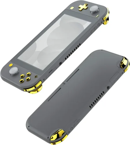 Vista 3 de eXtremeRate Chrome Gold Glossy Replacement ABXY Home Capture Plus Minus Keys Dpad L R ZL ZR Trigger for Nintendo Switch Lite, Full Set Buttons