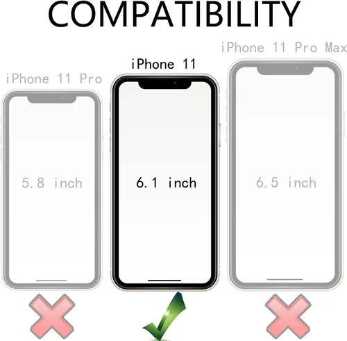 Vista 5 de Funda para iPhone 11 (6.1 pulgadas) con protector de pantalla de vidrio, resistente a los golpes, funda protectora de cuerpo completo, resistente a