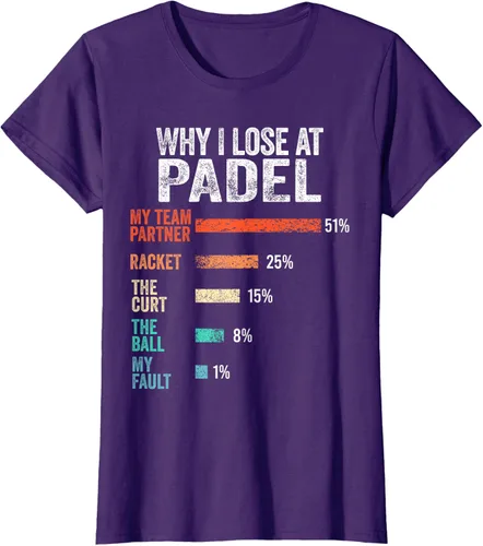 Vista 12 de Why I Lose at Padel Funny Game Padel Hombres Mujeres Camiseta de Padel