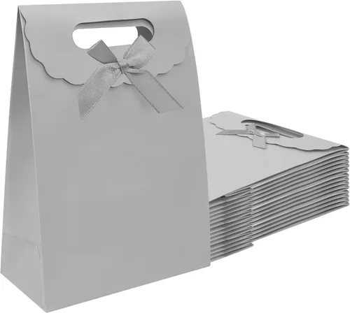 Vista 8 de Bolsas de regalo Patdefie con asas tamaño pequeño 7×4×10 pulgadas 16 piezas tamaño mediano para cumpleaños, fiesta, recuerdo, boda, aniversario