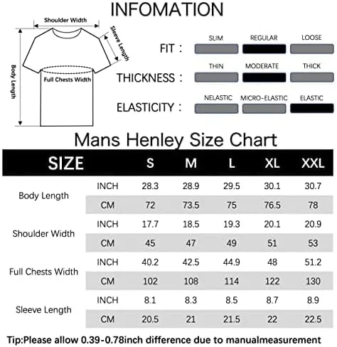 Vista 7 de M&F EVENMINE Mens Fashion Casual Front Placket Basic Short Sleeve Henley T-Shirts Button Cotton Pocket Tee