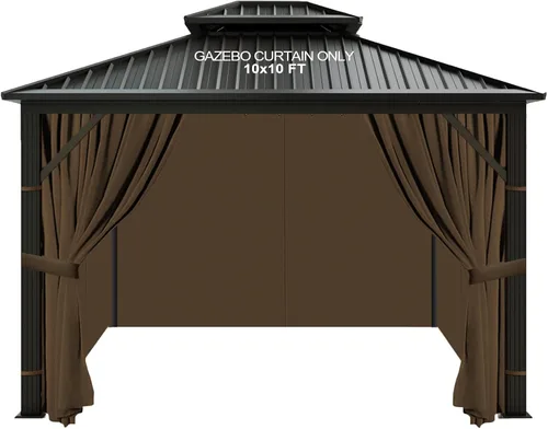 Vista 13 de slashome - Cortinas impermeables para gazebo de 10'x10', para exteriores, negras, universales, de repuesto, 4 paneles, paredes laterales