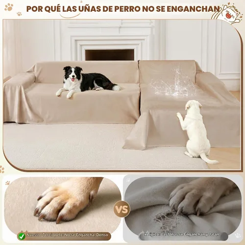 Vista 8 de Funda de sofá modular en forma de L, 2 piezas, ultra suave, impermeable, antideslizante, protector de muebles a prueba de mascotas y niños