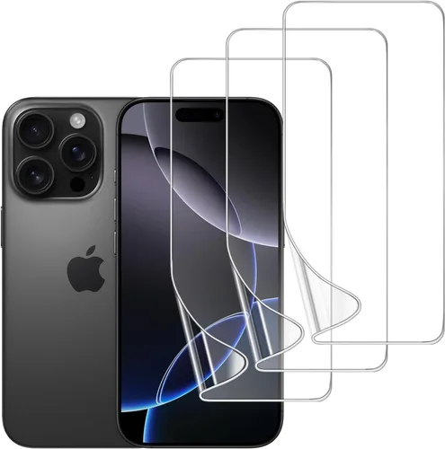 Vista 11 de Paquete de 3 protectores de pantalla de TPU para iPhone 13/13 Pro de 6.1 pulgadas, película de hidrogel transparente HD transparente suave