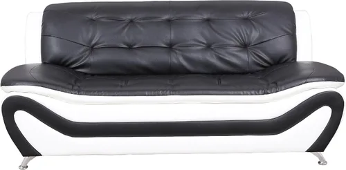 Vista 6 de Beverly Fine Furniture Juego de sofá moderno Aldo de 3 piezas, negro/blanco