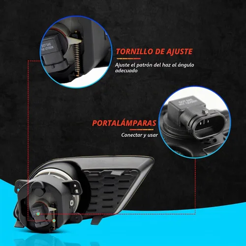 Vista 5 de Conjunto de luces antiniebla para Dodge Charger 2011 2012 2013 2014 Kit de lámparas de repuesto con bombillas halógenas H8 12V 35W lente transparente
