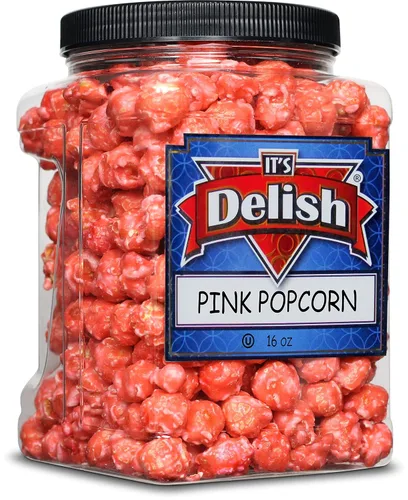 Vista 12 de Palomitas de maíz gourmet con sabor a plátano amarillo de It's Delish, envase jumbo de 16 oz Snack de pop corn aireado a granel - Temática frutal