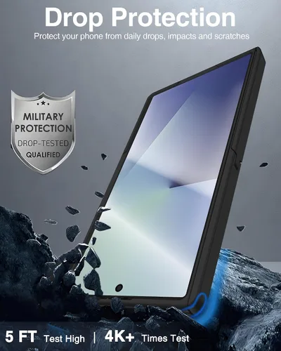 Vista 4 de STORMTAL Funda de cuero diseñada para Samsung Galaxy Z Fold 7 con [protección de bisagra] [protector de pantalla integrado] [atril] funda protectora