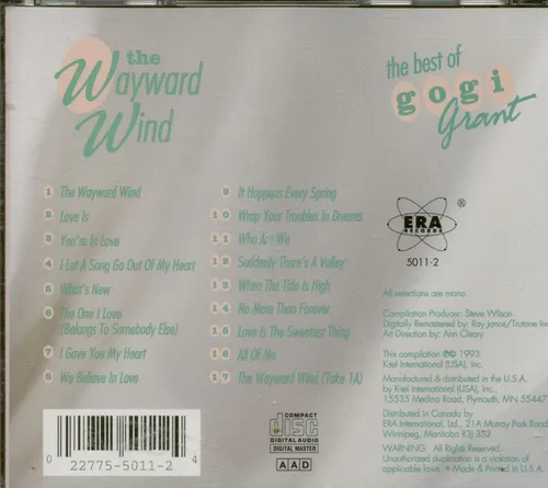 Vista 2 de The Wayard Wind The Best of Gogi Grant