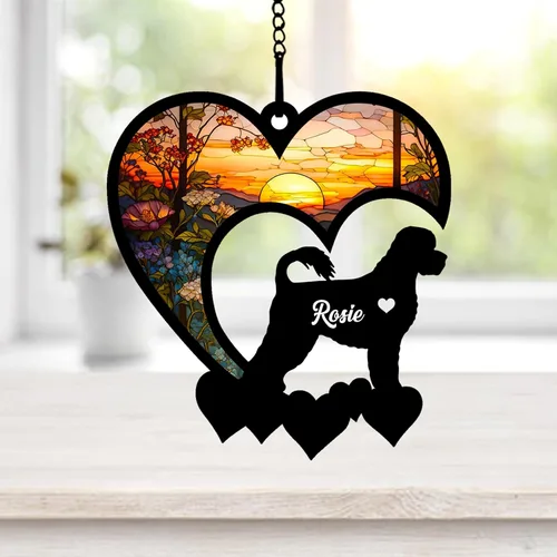 Vista 47 de NAZENTI Atrapasoles personalizado de sabueso afgano, adorno conmemorativo personalizado para la pérdida de mascotas, regalo de condolencia