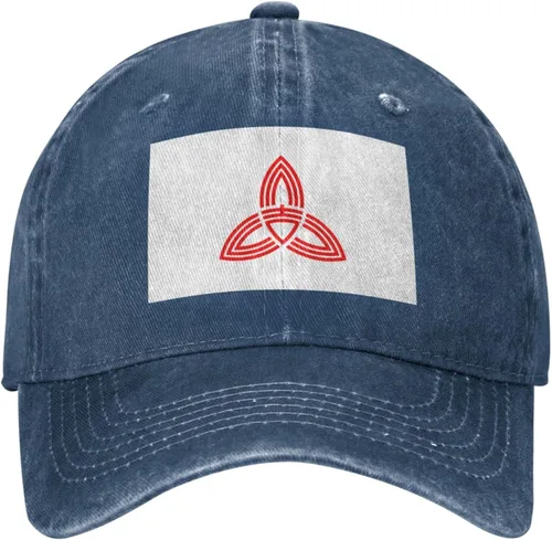 Vista 2 de Classic Flag of Saitama Denim Hat Trucker Baseball Adjustable Dad Cap Black