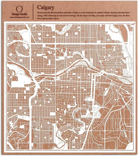 Vista 72 de O3 Design Studio Aberdeen - Mapa de papel cortado en papel blanco de 12 x 12 pulgadas