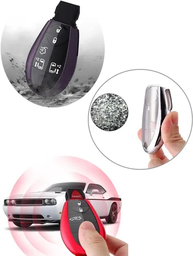 Vista 4 de Horande Funda Protectora de TPU para Llavero de Coche con 5 Botones, Compatible con Dodge Ram 1500 2500 3500 Charger Challenger Durango Grand