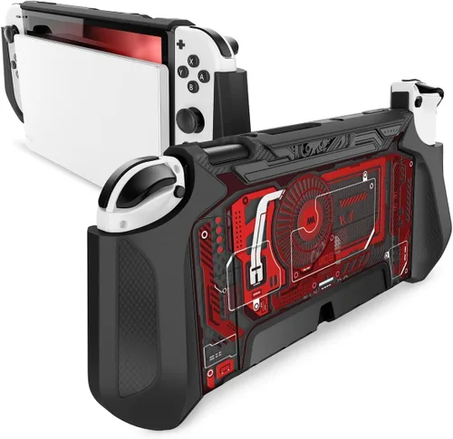 Vista 14 de Mumba Funda acoplable para Nintendo Switch OLED 2021, Blade Series TPU Grip Funda protectora Accesorios compatibles con controlador Joy-Con de 7