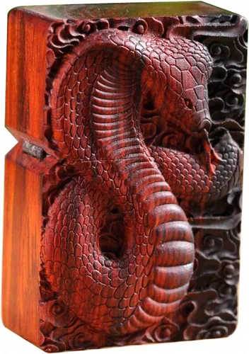 Vista 37 de Carcasa exterior de palisandro Huanghuali natural tallado para módulo Zippo (1000 brazos Avalokiteshvara de la diosa 3#)