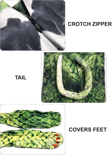Vista 137 de Disfraz de animal para hombre con estampado de cola grande, overol peludo de elastano para cosplay, fiesta de Halloween