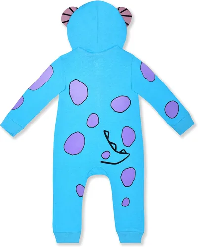 Vista 2 de Disney Monsters Inc - Disfraz de niño con capucha y cremallera para recién nacidos, bebés y niños pequeños, color azul o verde
