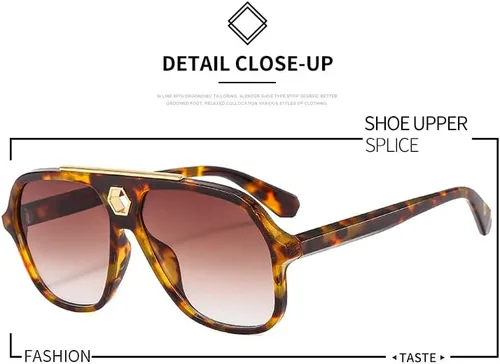 Vista 3 de ZLJSHIHOI Gafas de sol vintage retro de los años 70 para mujeres y hombres marco de aviador cuadrado grande UV400 de moda