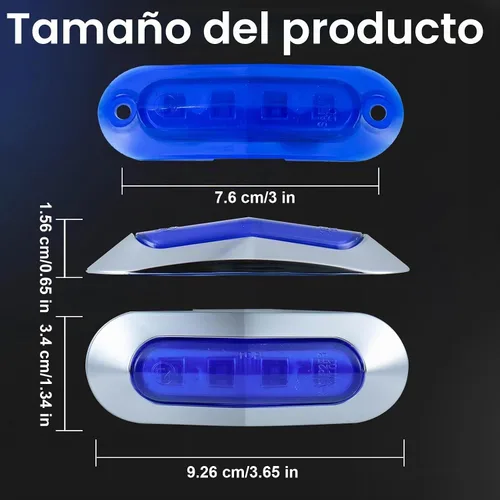 Vista 5 de Paquete de 20 Luces Interiores de Barco Marino de 3.7 Pulgadas con 4 LED, DC12-24V Impermeable Lámpara de Cortesía Cubierta Espejo de Popa Cabina
