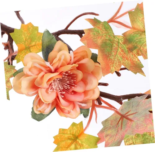 Vista 3 de Toyvian Hojas de arce artificiales, ramas, 2 piezas, decoración de otoño, tallos de hojas de arce artificiales, flores de hojas de arce vívidas