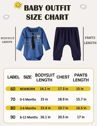 Vista 6 de Conjunto de ropa adorable para bebé, 3 piezas, de algodón, para recién nacidos, 12 meses